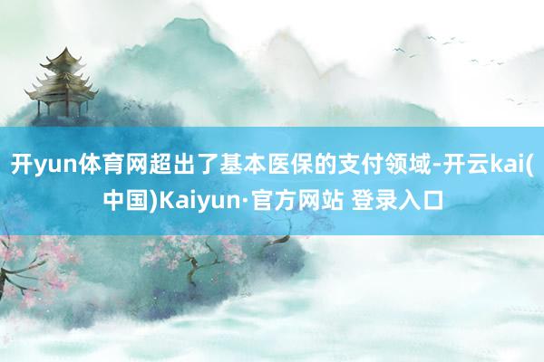 开yun体育网超出了基本医保的支付领域-开云kai(中国)Kaiyun·官方网站 登录入口