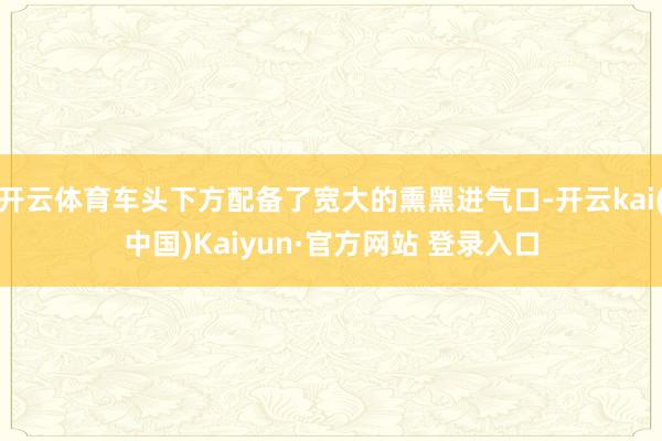 开云体育车头下方配备了宽大的熏黑进气口-开云kai(中国)Kaiyun·官方网站 登录入口