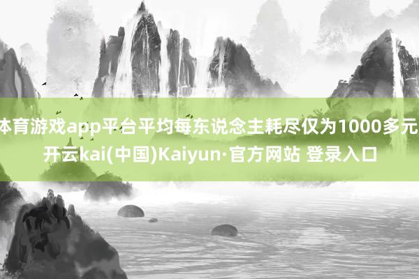 体育游戏app平台平均每东说念主耗尽仅为1000多元-开云kai(中国)Kaiyun·官方网站 登录入口