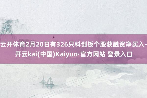 云开体育2月20日有326只科创板个股获融资净买入-开云kai(中国)Kaiyun·官方网站 登录入口